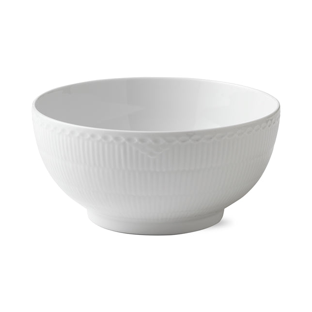 Hvid Halvblonde skål - Ø24 cm.